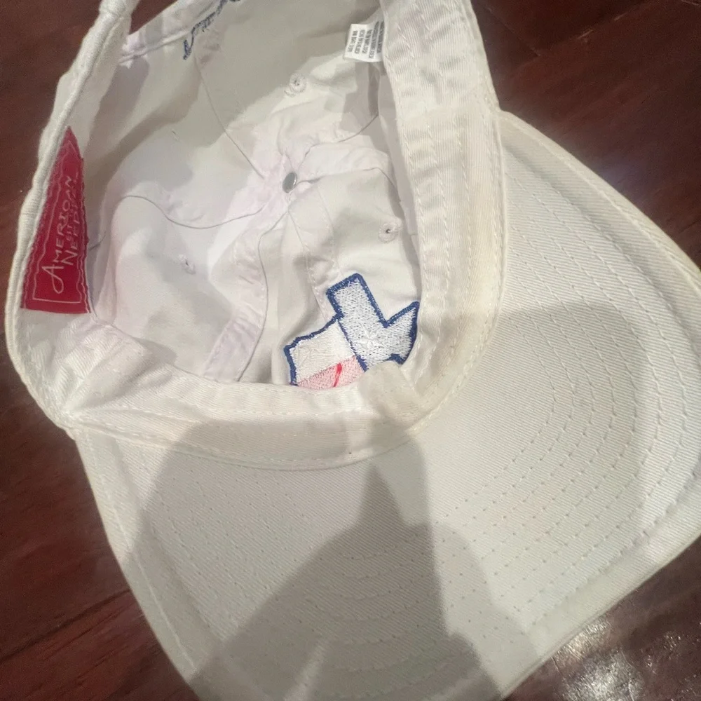 White Baseball Cap with Texas Flag Embroidery
